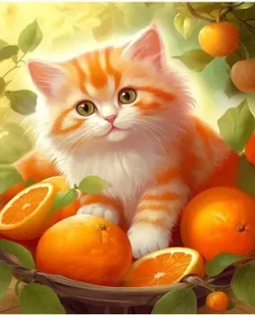 Рыжий кот Котенок в апельсинах НД-0475