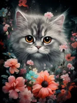 Феникс+ Котенок в цветах 65587