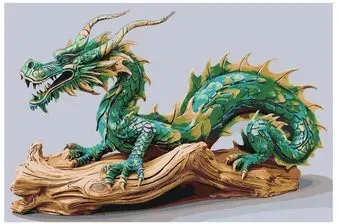 SLAVINA Зеленый деревянный дракон символ 2024 40 x 60 см FNBB-greenwooddragon