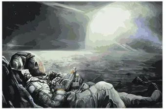SLAVINA Космонавт-скелет на отдыхе IIIR-P-13