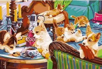 Рыжий кот Корги в спальне ХК-4965