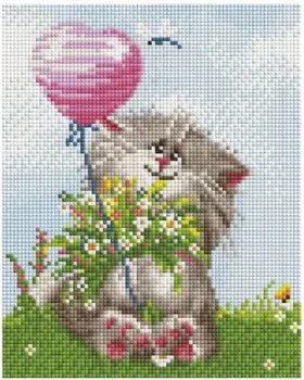 Белоснежка Кот с букетом 556-ST-S