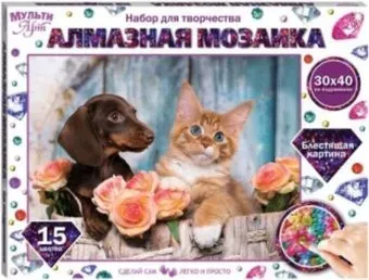 MultiArt Котик и такса AM30X40-MULTI9