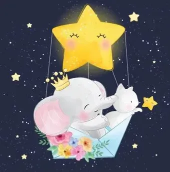 PaintBoy Слоненок и котенок со звездами GX36158