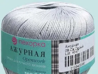 Пехорка Ажурная 08 50 г 280 м (светло-серый)