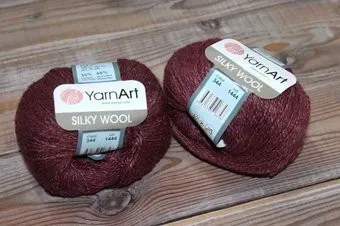 Yarnart Silky Wool 344 25 г 190 м (винный)