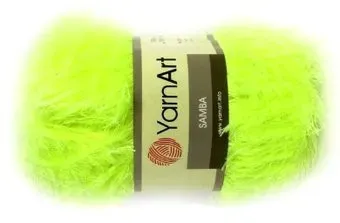 Yarnart Samba 100% полиэстер 2052 100 г (150 м, неоновый желтый)