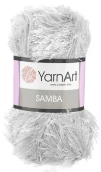Yarnart Samba 100% полиэстер 10 100 г (150 м, светло-серый)
