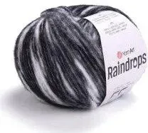 Yarnart Raindrops 2913 50 г 115 м (черный с белым)