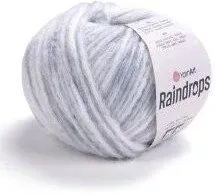Yarnart Raindrops 2906 50 г 115 м (светло-серый с белым)