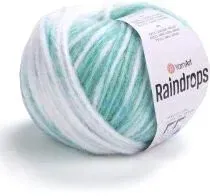 Yarnart Raindrops 2904 50 г 115 м (темная мята с белым)