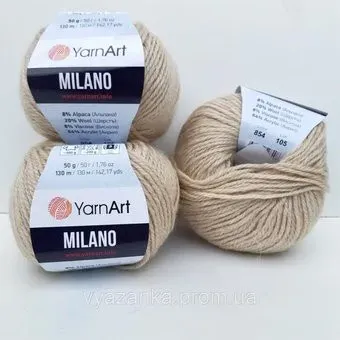 Yarnart Milano 854 50 г 130 м (светлый бежевый)