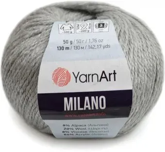 Yarnart Milano 867 50 г 130 м (светло-серый)