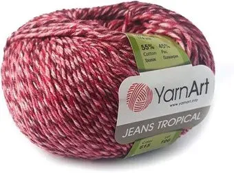 Yarnart Jeans Tropical 615 50 г 160 м (бордовый; розовый)