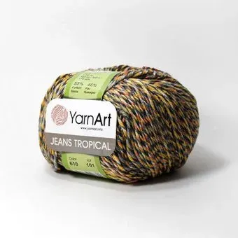 Yarnart Jeans Tropical 610 50 г 160 м (черный; оранжевый)