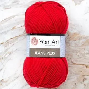 Yarnart Jeans Plus 90 100 г 160 м (красный)