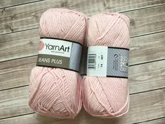 Yarnart Jeans Plus 74 100 г 160 м (бледно-розовый)