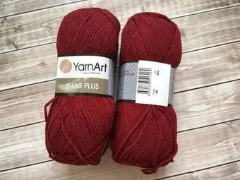 Yarnart Jeans Plus 66 100 г 160 м (бордо)
