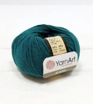 Yarnart Jeans 63 50 г 160 м (темный изумруд)