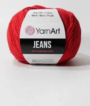 Yarnart Jeans 90 50 г 160 м (красный)