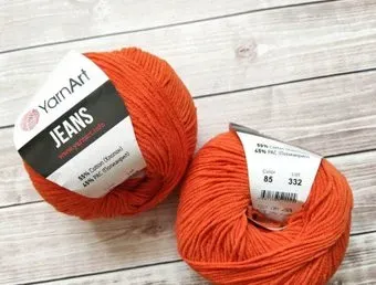 Yarnart Jeans 85 50 г 160 м (терракотовый/морковный)