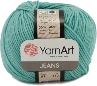 Yarnart Jeans 81 50 г 160 м (голубая бирюза)