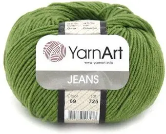 Yarnart Jeans 69 50 г 160 м (зеленый)