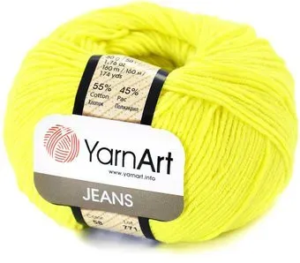 Yarnart Jeans 58 50 г 160 м (желтый неон)