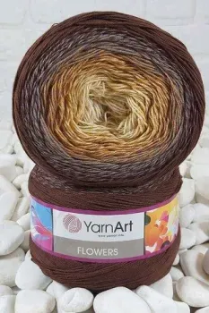Yarnart Flowers 284 250 г 1000 м (коричневый; бежевый; серый; желтый)