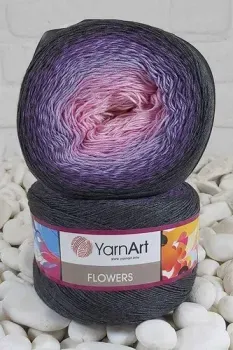 Yarnart Flowers 276 250 г 1000 м (серый; фиолетовый; сиреневый; розовый)