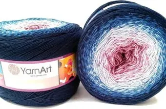 Yarnart Flowers 273 250 г 1000 м (синий; голубой; белый; розовый)