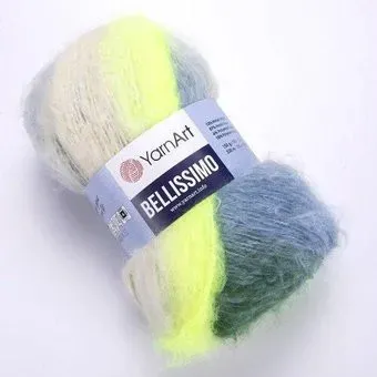 Yarnart Bellissimo 1418 150 г 330 м (желтый-зеленый-голубой)