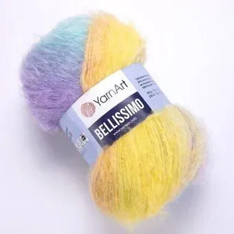 Yarnart Bellissimo 1413 150 г 330 м (желтый-бирюза-сирень)