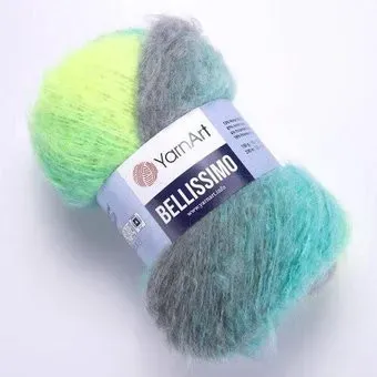 Yarnart Bellissimo 1412 150 г 330 м (лимон-серый-бирюза)