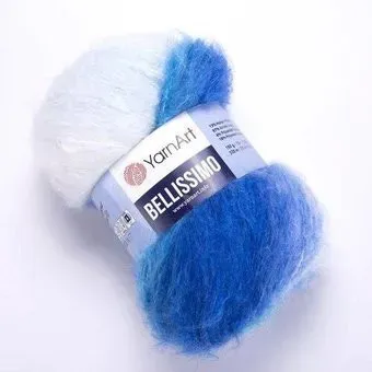 Yarnart Bellissimo 1403 150 г 330 м (синий, белый,бирюза)