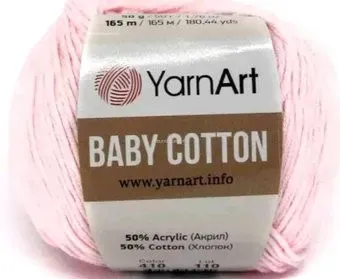 Yarnart Baby Cotton 410 50 г 165 м (светло-розовый)