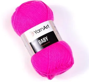Yarnart Baby 100% акрил 174 50 г (150 м, розовый неон)