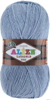 Alize Lanagold fine 221 100 г 390 м (светлый джинс)
