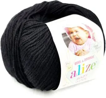 Alize Baby Wool 60 (175 м, черный, 10 мотков)