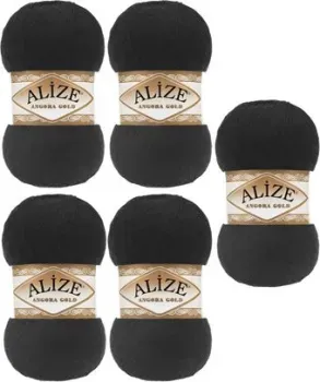 Alize Angora Gold 60 (550 м, черный, 5 мотков)