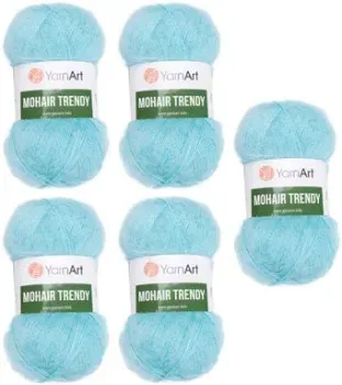 Yarnart Mohair Trendy 142 (бирюзовый, 5 шт)