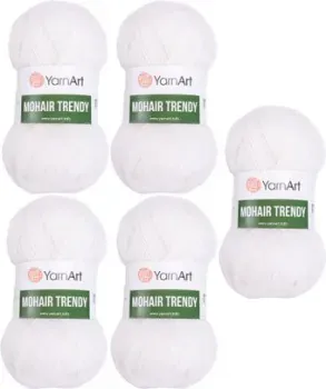 Yarnart Mohair Trendy 101 (белый, 5 шт)
