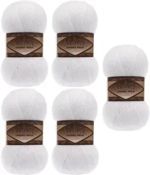 Alize Angora Gold Simli 55 (500 м, белый, 5 мотков)