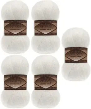 Alize Angora Gold Simli 450 (500 м, жемчужный, 5 мотков)