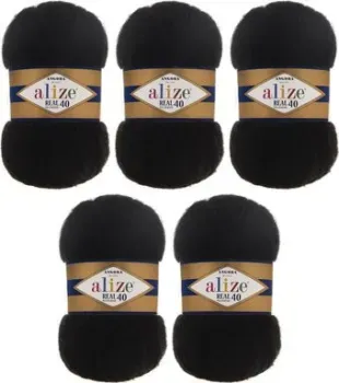Alize Angora Real 40 60 (480 м, черный, 5 мотков)