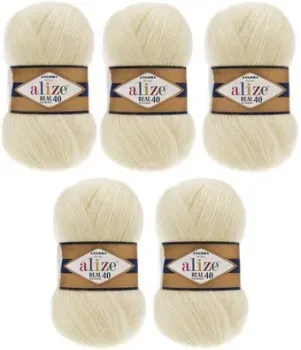 Alize Angora Real 40 01 (480 м, кремовый, 5 мотков)