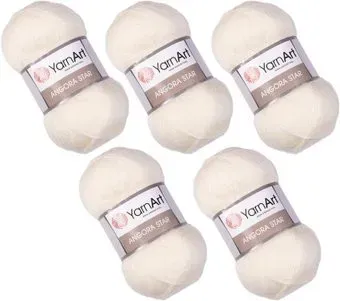 Yarnart Angora Star 502 (500 м, молочный, 5 мотков)