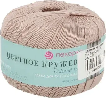 Пехорка Цветное кружево 50 г 475 м №124 (песочный)