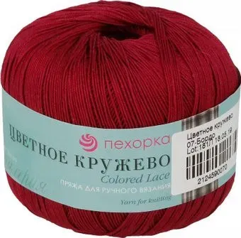 Пехорка Цветное кружево 50 г 475 м №007 (бордо)