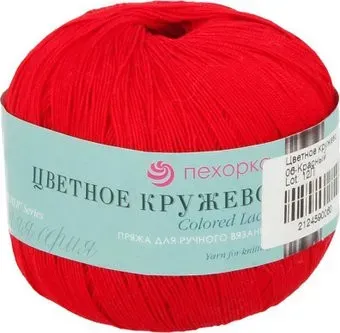 Пехорка Цветное кружево 50 г 475 м №006 (красный)